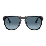 Persol Svarta Aviator Solglasögon med Blåa Linser Black, Herr