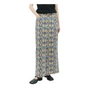 Ganni Midi Snakeskin Denim Kjol Multicolor, Dam