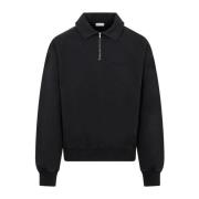 Dior Svart Bomulls Sweatshirt Polo Krage Black, Herr