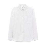 Saint Laurent Snygg Skjorta för Män White, Herr