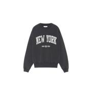 Anine Bing New York University Sweatshirt Kontrasttryck Black, Dam