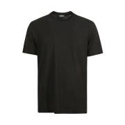 Zanone Svart Bomull T-shirt Rund Hals Black, Herr