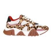 Versace Leopard Sneakers Beige Ss22 Multicolor, Herr