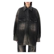 The Attico Denim Overshirt Black, Dam