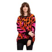 Cesare Gaspari Stilfull Orange Oversized Jumper Orange, Dam