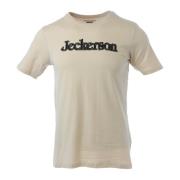 Jeckerson Beige Tryckt Slim Fit T-shirt Beige, Herr