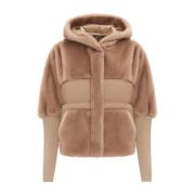 Cesare Gaspari Lyxig Faux Fur Jacka - Beige Beige, Dam