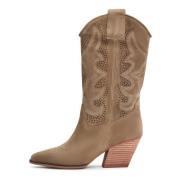 Cesare Gaspari Lyxiga Mocka Cowboy Boots - Brun Brown, Dam