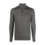 Emporio Armani Ull Half-Zip Tröja Gray, Herr