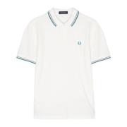 Fred Perry Blårandig Dubbel Linje Pikétröja White, Herr