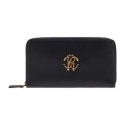 Roberto Cavalli Monogram RC Dragkedja Plånbok Svart Black, Dam