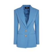 Balmain Blå Ull Blazer Jacka Blue, Dam