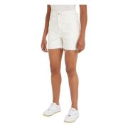 Tommy Jeans Ancient White Denim Shorts White, Dam