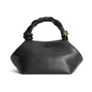 Ganni läder Bou Bag med hexagonal silhuett Black, Dam