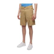 Brooks Brothers Khaki Stretch Bomull Cargo Shorts Beige, Herr