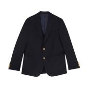 Brooks Brothers Marinblå Ull Blazer Blue, Herr