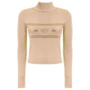 Chiara Ferragni Collection Gyllene Sweaters för Kvinnor Beige, Dam