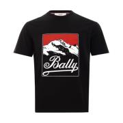 Bally Svart Tryckt T-shirt Black, Herr