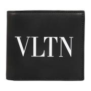 Valentino Garavani Svart Kalvskinn Kortplånbok Vltn Print Black, Herr