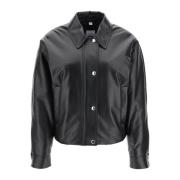 Burberry Leather Jackets Black, Dam