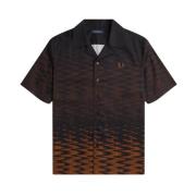 Fred Perry Wave Graphic Revere Collar Skjorta Black, Herr