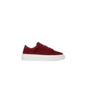 Sneaky Steve Modern Sneaker i Mocka med Lärdetaljer Red, Unisex