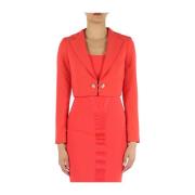 Guess Röd Syntetisk Blazer Jacka Red, Dam