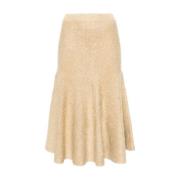 Khaite Elegant Midi Kjol Beige, Dam