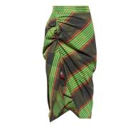 Vivienne Westwood Combat Tartan Side Panther Midi Kjol Multicolor, Dam