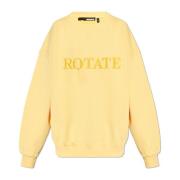 Rotate Birger Christensen Sweatshirt med logotyp Yellow, Dam