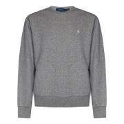 Ralph Lauren Melange Grå Crewneck Sweatshirt med Pony Broderi Gray, He...