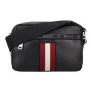 Bally Modern Läder Axelväska Hal Black, Herr