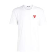 Comme des Garçons Play Vit hjärttryck Slim Fit T-shirt White, Herr