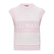 Balmain Väst med logotyp Multicolor, Dam