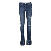 Dolce & Gabbana Boot-Cut Distressed Denim Jeans Blue, Dam