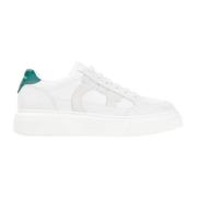 Salvatore Ferragamo Vita Mocka Läder Sneakers Ss24 White, Herr