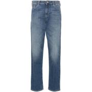Emporio Armani Blå Jeans Slim Fit Klassisk Fem Fickor Blue, Dam