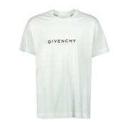 Givenchy T-shirt med logotryck och rund halsringning White, Herr