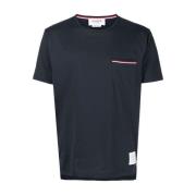 Thom Browne Blå Ficka Bomull T-shirt Blue, Herr