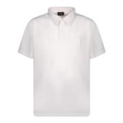 Brioni Vit Ull Polo Skjorta Kort Ärm White, Herr