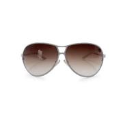 Dior Vintage Pre-owned Metall solglasgon White, Dam