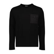 Moncler Ficka Crewneck Sweatshirt Black, Herr