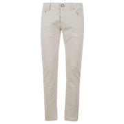 Jacob Cohën Beige Slim Gabardine Chinos Beige, Herr