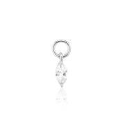 Sif Jakobs Jewellery Rhodinerad Silver Hoop Charm med Vita Zirkoner Gr...