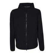 Herno Svart Nylon Huva Dragkedja Jacka Black, Herr