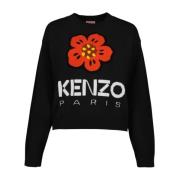 Kenzo Boke Flower Rund Hals Långärmad Black, Dam