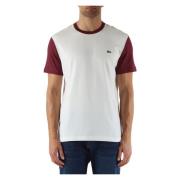 Lacoste Regular Fit Bomull T-shirt med Kontrastinsatser White, Herr