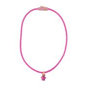 Versace Flätad Medusa Charm Halsband Pink, Dam