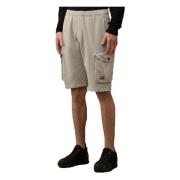 C.P. Company Cargo Bomull Fleece Bermuda Shorts Gray, Herr