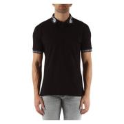 Versace Jeans Couture Slim Fit Bomullspolo med Kontrastdetaljer Black,...